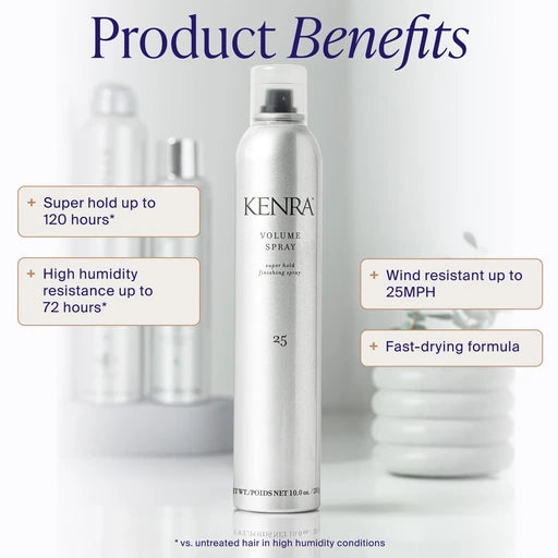 Kenra Professional Volume Spray 25 Super Hold Finishing & Styling Hairspray Flake-free & Fast-drying Wind & Humidity Resistance All Hair Types