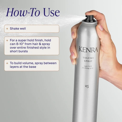 Kenra Professional Volume Spray 25 Super Hold Finishing & Styling Hairspray Flake-free & Fast-drying Wind & Humidity Resistance All Hair Types