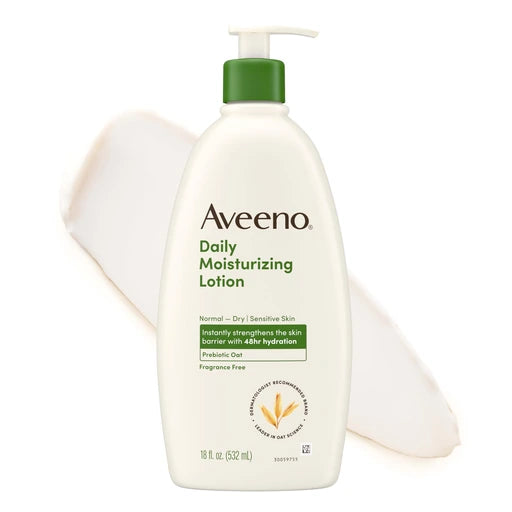 Aveeno Daily Moisturizing Body Lotion, Fragrance-Free, 18 fl. oz