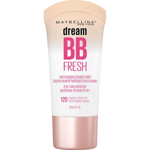 Maybelline Dream Fresh Skin Hydrating BB Cream, 8-in-1 Skin Perfecting Beauty Balm, SPF 30, Oil-Free, 120 Medium, 1 Fl Oz
