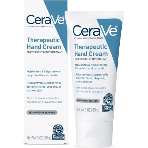 CeraVe Therapeutic Hand Cream, Hyaluronic Acid & Niacinamide Lotion, 3oz