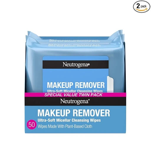 Neutrogena Makeup Remover Micellar Wipes, 2 Pack of 25 Ct