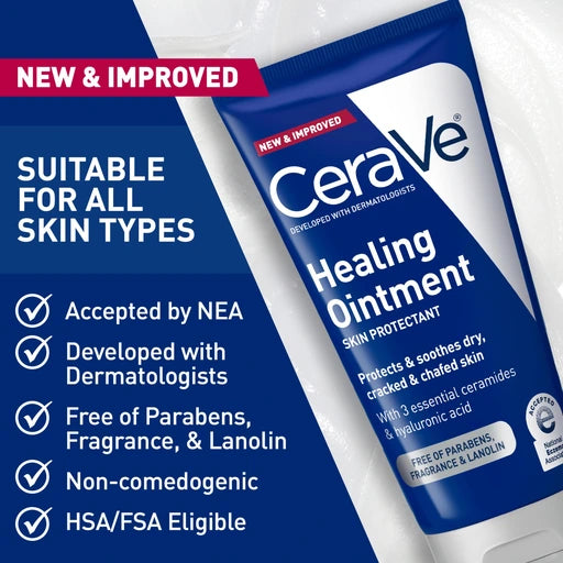 CeraVe Healing Ointment, Hyaluronic Acid Skin Protectant for Dry Skin, 5oz