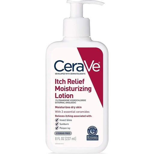 CeraVe Anti Itch Moisturizing Lotion with Pramoxine Hydrochloride, Relieves Itch with Minor Skin Irritations, Sunburn Relief, Bug Bites, 8 Ounce