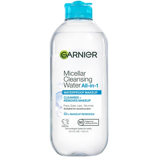 Garnier SkinActive Micellar Water For Waterproof Makeup, Facial Cleanser & Makeup Remover, 13.5 Fl Oz (400mL), 1 Count (Packaging May Vary)