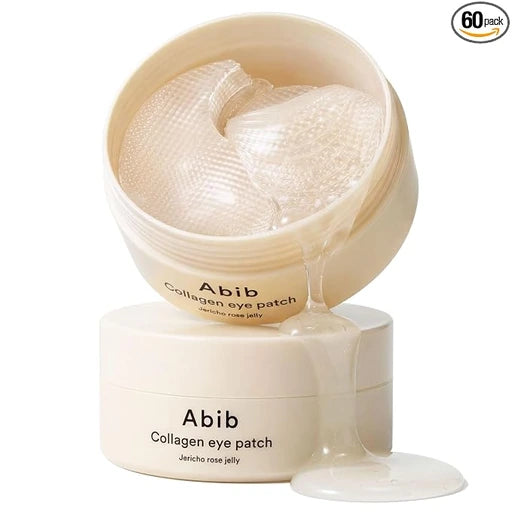 Abib Vegan Collagen Eye Patches for Wrinkles & Fine Line with Jericho Rose Jelly & Peptides, 60 Count, Korean Skin Care