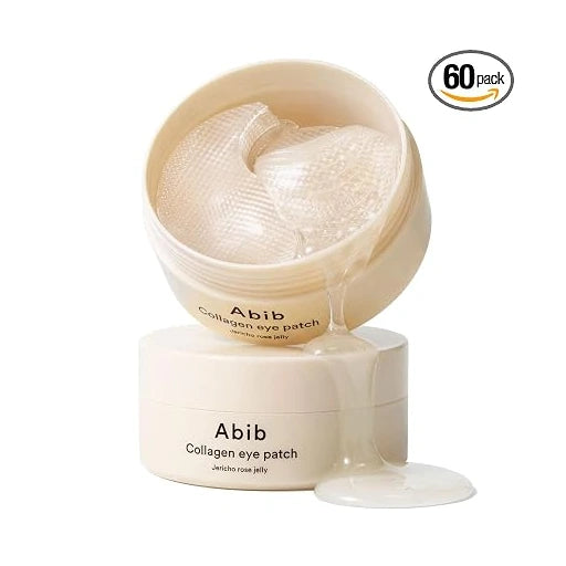 Abib Vegan Collagen Eye Patches for Wrinkles & Fine Line with Jericho Rose Jelly & Peptides, 60 Count, Korean Skin Care