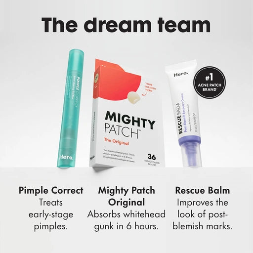Mighty Patch Hero Cosmetics Original Nighttime Acne Pimple Patches, 72 Ct