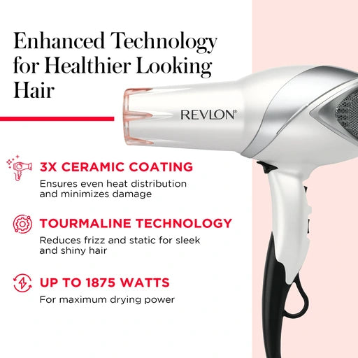 REVLON Infrared Ionic Hair Dryer with Diffuser & Concentrator, White