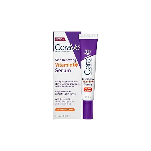CeraVe Skin Brightening Vitamin C Serum for Face with Hyaluronic Acid, 1oz Skincare, 10% Pure Vitamin C, Brightening Serum, Ceramides, Antioxidant, Hydrates and Improves Skin Tone & Texture
