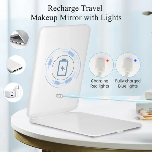 FUNTOUCH Rechargeable Travel Makeup Mirror with 72 Led Lights