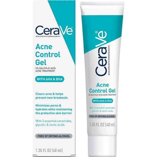 CeraVe Acne Control Gel, Salicylic & Glycolic Acid Face Treatment, 1.35oz