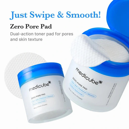 medicube Toner Pads Zero Pore Pad 2.0 for Exfoliation and Pore Care