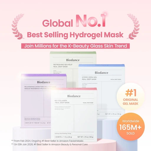 BIODANCE Bio-Collagen Real Deep Mask, Hydrating Overnight Hydrogel Face Mask, Pore Minimizing, Elasticity, Plumping, Travel Essentials & Self Care Gifts for Women, Korean Skin Care 1.19oz(34g) x 4ea