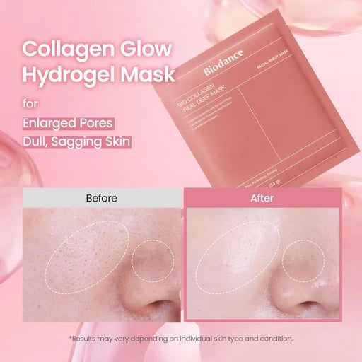 BIODANCE Bio-Collagen Real Deep Mask, Hydrating Overnight Hydrogel Face Mask, Pore Minimizing, Elasticity, Plumping, Travel Essentials & Self Care Gifts for Women, Korean Skin Care 1.19oz(34g) x 4ea