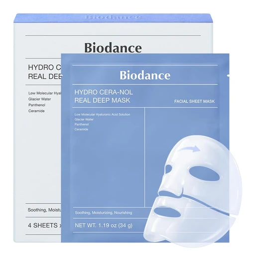 BIODANCE Hydro Cera-nol Real Deep Mask - Hydrating Overnight Hydrogel Face Mask - Nan