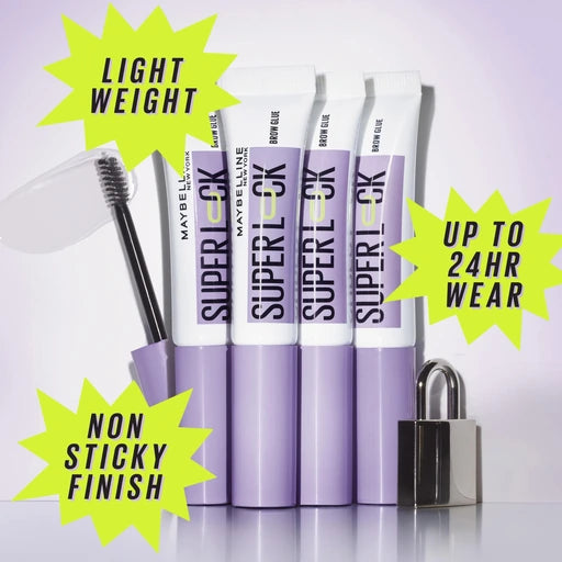 Maybelline Super Lock Clear Brow Glue Eyebrow Gel, 24HR Hold - 000 Clear