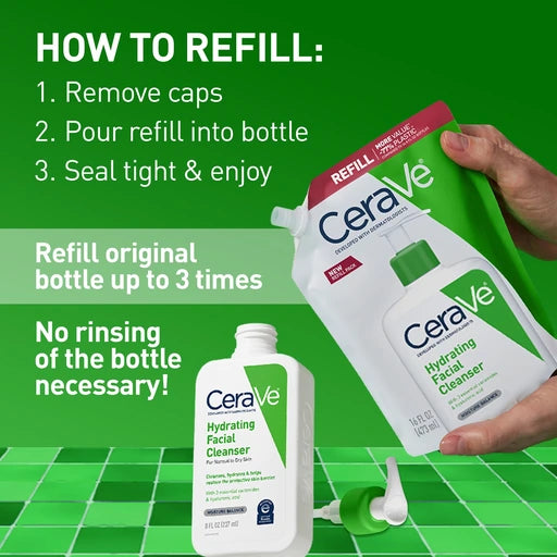 CeraVe Hydrating Cleanser with Hyaluronic Acid for Dry Skin, 16oz - Nan