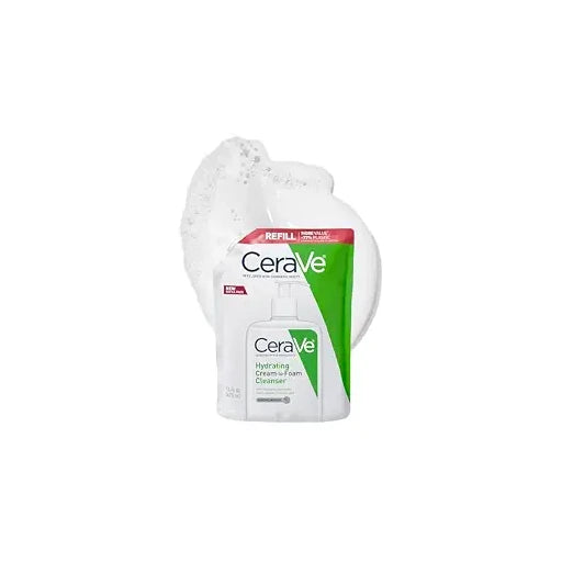 CeraVe Hydrating Cream-to-Foam Face Wash for Dry Skin, 16oz Refill Pouch - Nan