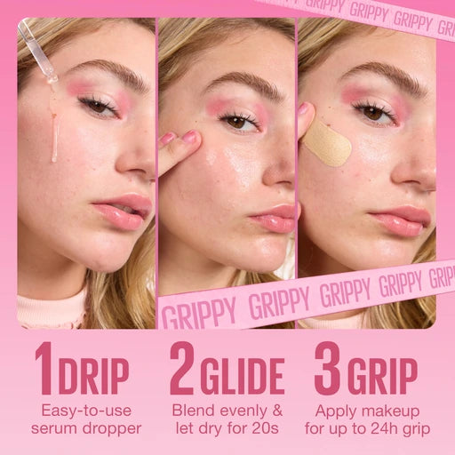 Maybelline Grippy Serum Primer, Hydrating Makeup Primer with 2% Niacinamide for 24H Makeup Wear, Clear - Nan