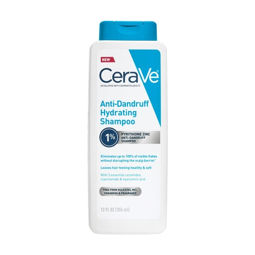 CeraVe Hydrating Anti Dandruff Shampoo, Itchy Scalp Treatment, 12oz