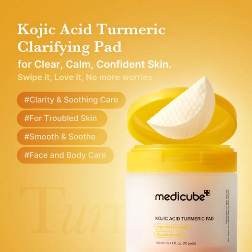 medicube Toner Pads Kojic Acid Turmeric Clarifying Pad for Troubled Skin