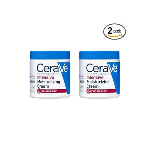 CeraVe Intensive Moisturizing Cream,Body Moisturizer With Shea Butter,72H Hydration + Skin Barrier Repair,Fragrance-Free Body Lotion For Extremely Dry Skin,19oz,(Pack of 2)