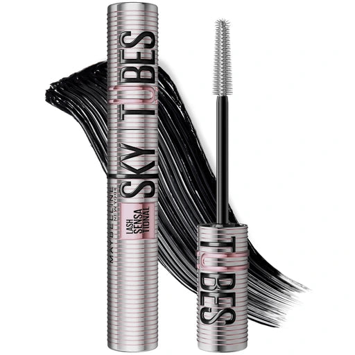 Maybelline Lash Sensational Sky Tubes Tubing Mascara with Shea Butter & Castor Oil, Very Black - Nan