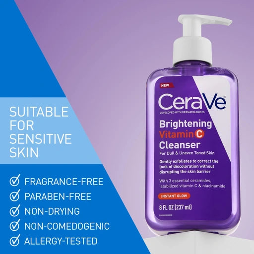 CeraVe Brightening Vitamin C Facial Cleanser with Niacinamide - 8oz - Nan