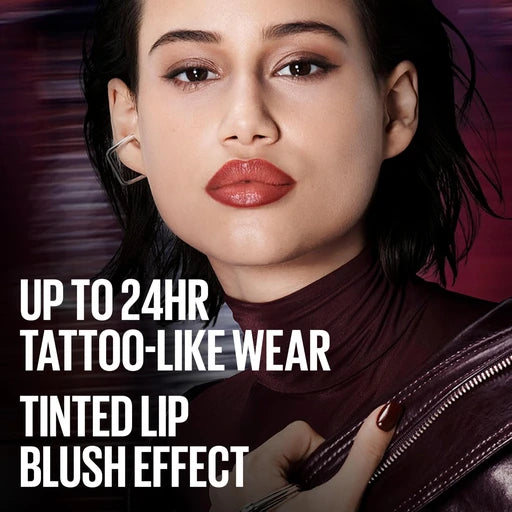 MAYBELLINE Super Stay Peel Off Lip Liner & Stain - Up to 24H Tattoo-Like Wear, Hydrating Formula with Vitamin E, Aura (Mauve Nude) - Aura 001
