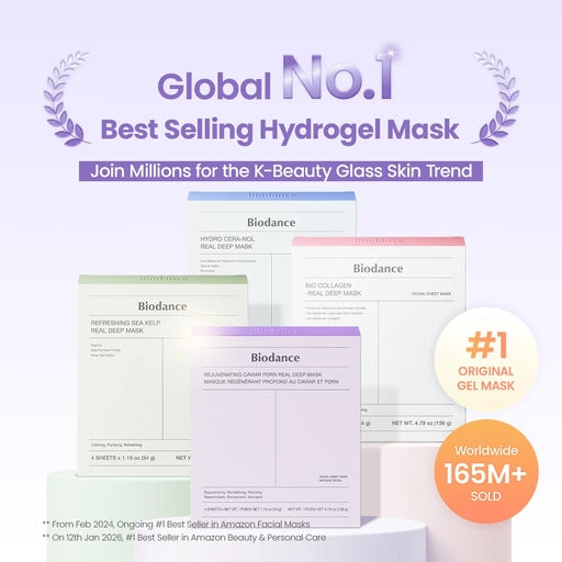 BIODANCE Rejuvenating Caviar PDRN Real Deep Overnight Hydrogel Face Mask - Skin Firming, Radiance, Recovery - Korean Skincare (4 Masks) - Nan
