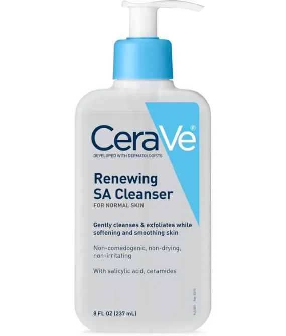 CeraVe SA Cleanser Salicylic Acid Face Wash with Hyaluronic Acid Niacinamide & Ceramides BHA Exfoliant for Face 8 Ounce multi 8 Fl Oz (Pack of 1)