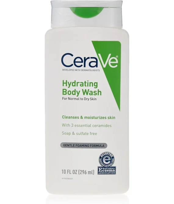 CeraVe Body Wash for Dry Skin | Moisturizing Body Wash with Hyaluronic Acid and Ceramides | Paraben Sulfate & Fragrance Free | 10 Ounce