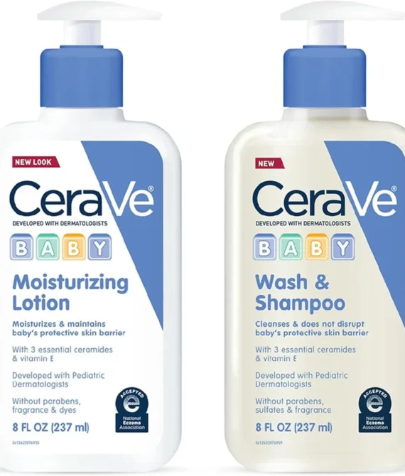 CeraVe Baby Wash & Shampoo 8 oz & Baby Lotion 8 oz Set