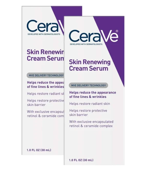 CeraVe Anti Aging Serum | 1 Ounce (Pack of 2) | Cream Serum for Smoothing Fine Lines | Fragrance Free