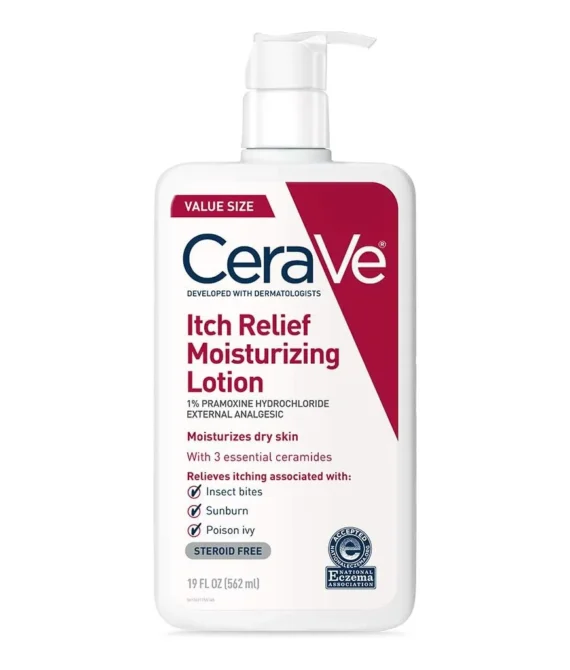 CeraVe Moisturizing Lotion for Itch Relief | 19 Ounce | Dry Skin Itch Relief Lotion with Pramoxine Hydrochloride | Fragrance Free