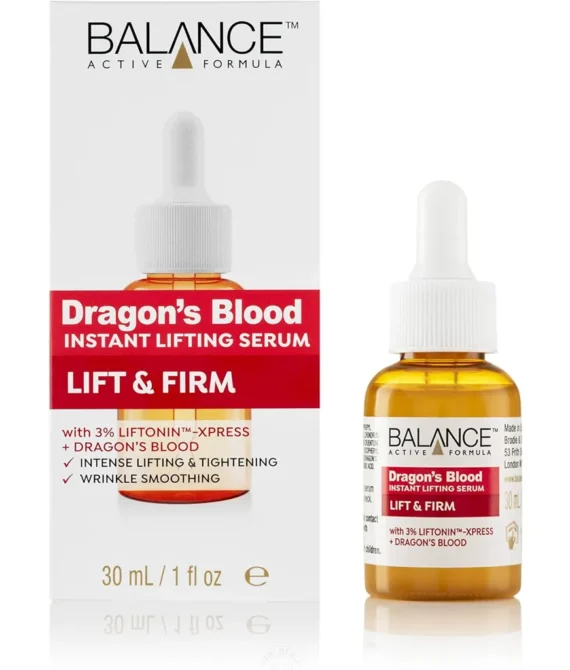 Balance Active Formula Dragons Blood Instant Lifting Serum (30ml) – Lightweight & Non-Greasy Serum for Firmer Looking Skin and Reducing the Appearance of Wrinkles