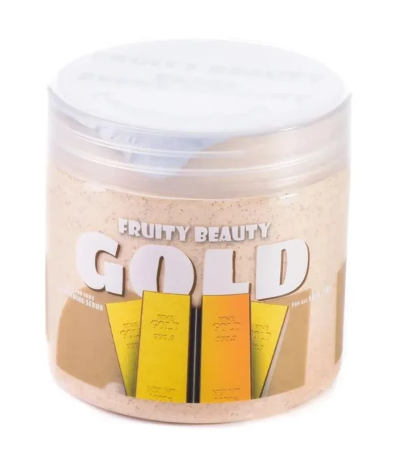 Fruity Beauty Gold FACE SCRUB | 500 ML | Deep Cleaning & Exfoliating Scrub Remove Blackheads and Facial Exfoliant For Healthy & Smooth Skin Natural Extracts For Moisturizing  500ML