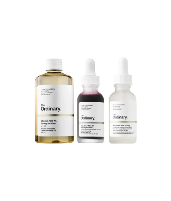 The Ordinary 3 Bottles Face Serum Set! Peeling Solution Hyaluronic Acid And Glycolic Acid! AHA 30%+BHA 2% Peeling Solution! Hyaluronic Acid 2%+B5! Glycolic Acid 7% Toning Solution