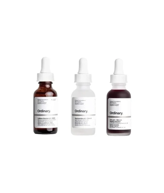 The New Ordinary Face Serum Set! Caffeine Solution 5% + AHA 30% + BHA 2% + B5! Niacinamide 10% + Zinc 1%! Help Fight Visible Blemishes And Improve The Look Of Skin Texture & Radiance!