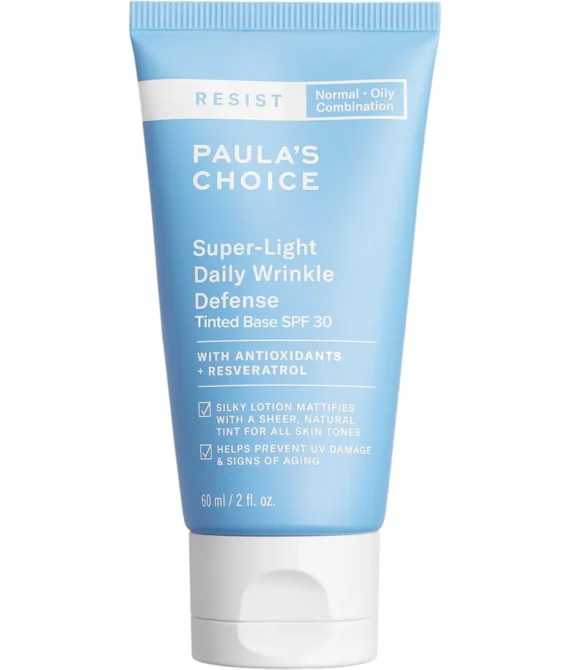 Paula’s Choice RESIST Super-Light Daily Wrinkle Defense SPF 30 Tinted Matte Moisturizer with Antioxidants and Resveratrol – 2 oz