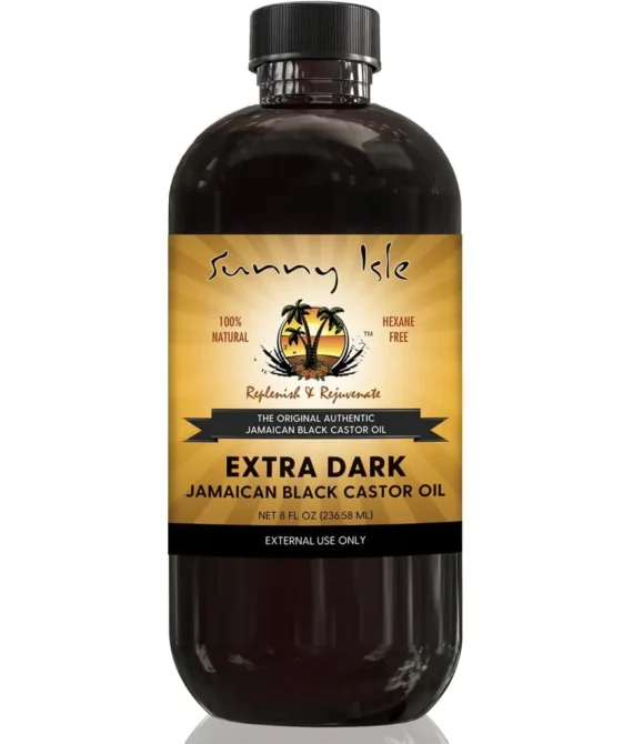 Sunny Isle Extra Dark Jamaican Black Castor Oil 8oz – PET Plastic Bottle | 100% Natural High Potency Treatment for Hair Scalp