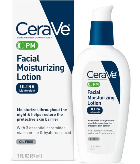 Cerave Pm Facial Moisturizing Lotion 3 Oz. Multiplied With Derma Roller 3 Fl Oz (Pack Of 1)