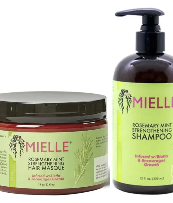 Rosemary Mint Strengthening Hair Masque & Rosemary Mint Strengthening Shampoo by Mielle Organics