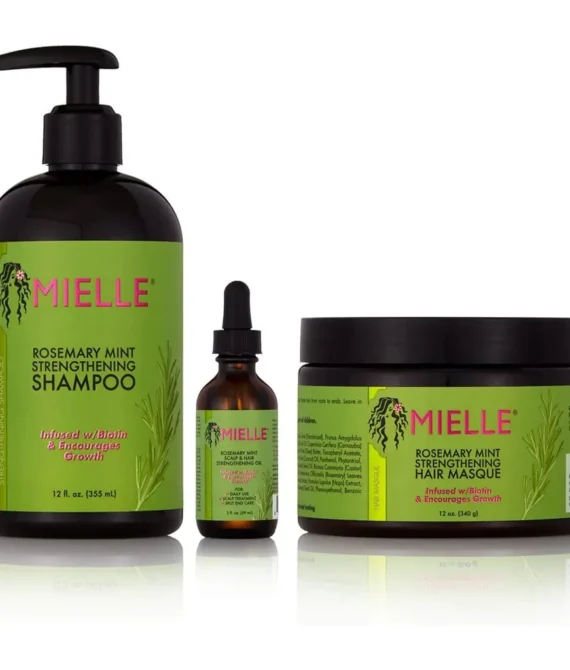 Mielle Rosemary Mint Strengthening – Shampoo – Hair Masque – Scalp & Hair Strengthening Oil (Serum) Deal Gift Set