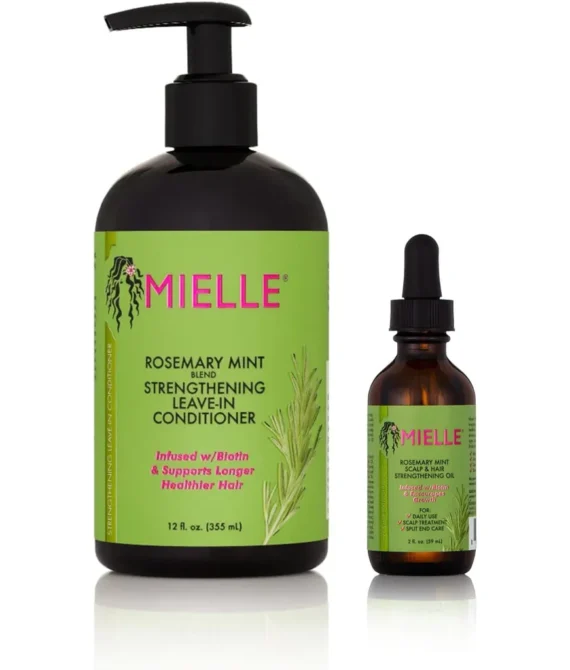 Mielle / Rosemary Mint Strengthening / Leave-In Conditioner / Scalp Oil / ( Pack of 1 ) 2 Piece Assortment 414.0 millilitre