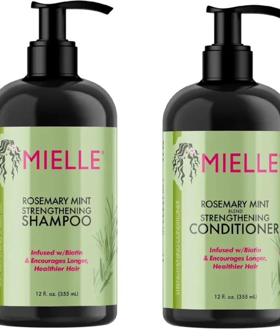 Mielle Organics New Mielle – Rosemary Mint – Biotin Infused – Encourages Growth Hair Products for Stronger and Healthier Hair – Shampoo & New Conditioner Styling Bundle Set 2 PCS