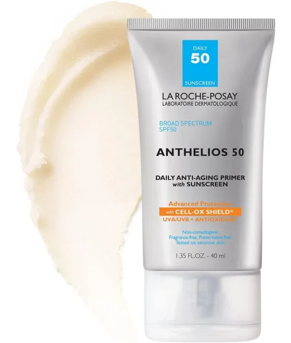 La Roche-Posay Anthelios Anti-Aging Primer with Sunscreen 50 SPF Blurs Fine Lines and Wrinkles with Daily Sun Protection 1.35 Fl Oz (Pack of 1)