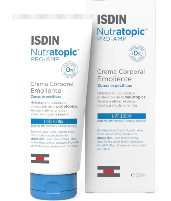 ISDIN NutratopicPRO-AMP Emollient body cream (200 ml) | Moisturization and protection for atopic skin