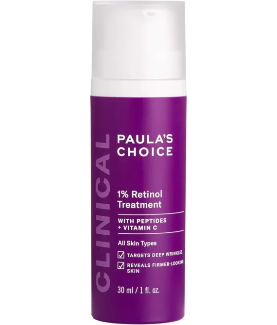 PAULAS CHOICE (30ml) – CLINICAL 1% Retinol Treatment Cream Peptides Vitamin C & Licorice Extract Anti-Ageing & Wrinkles 30ml